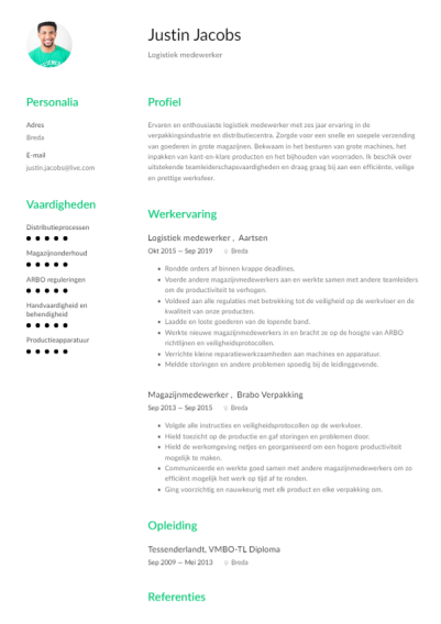 logistiek medewerker cv voorbeeld logistiek medewerker cv voorbeeld