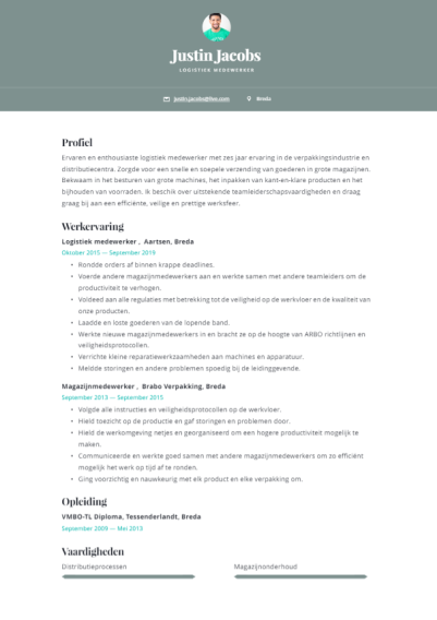 logistiek medewerker cv voorbeeld logistiek medewerker cv voorbeeld