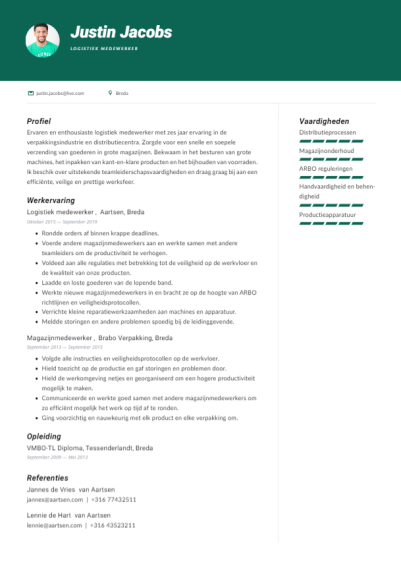 logistiek medewerker cv voorbeeld logistiek medewerker cv voorbeeld